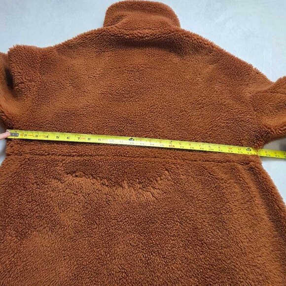 L (w flaw) Varley from Anthropologie sherpa Jones coat Caramel Cafe - Picture 9 of 10